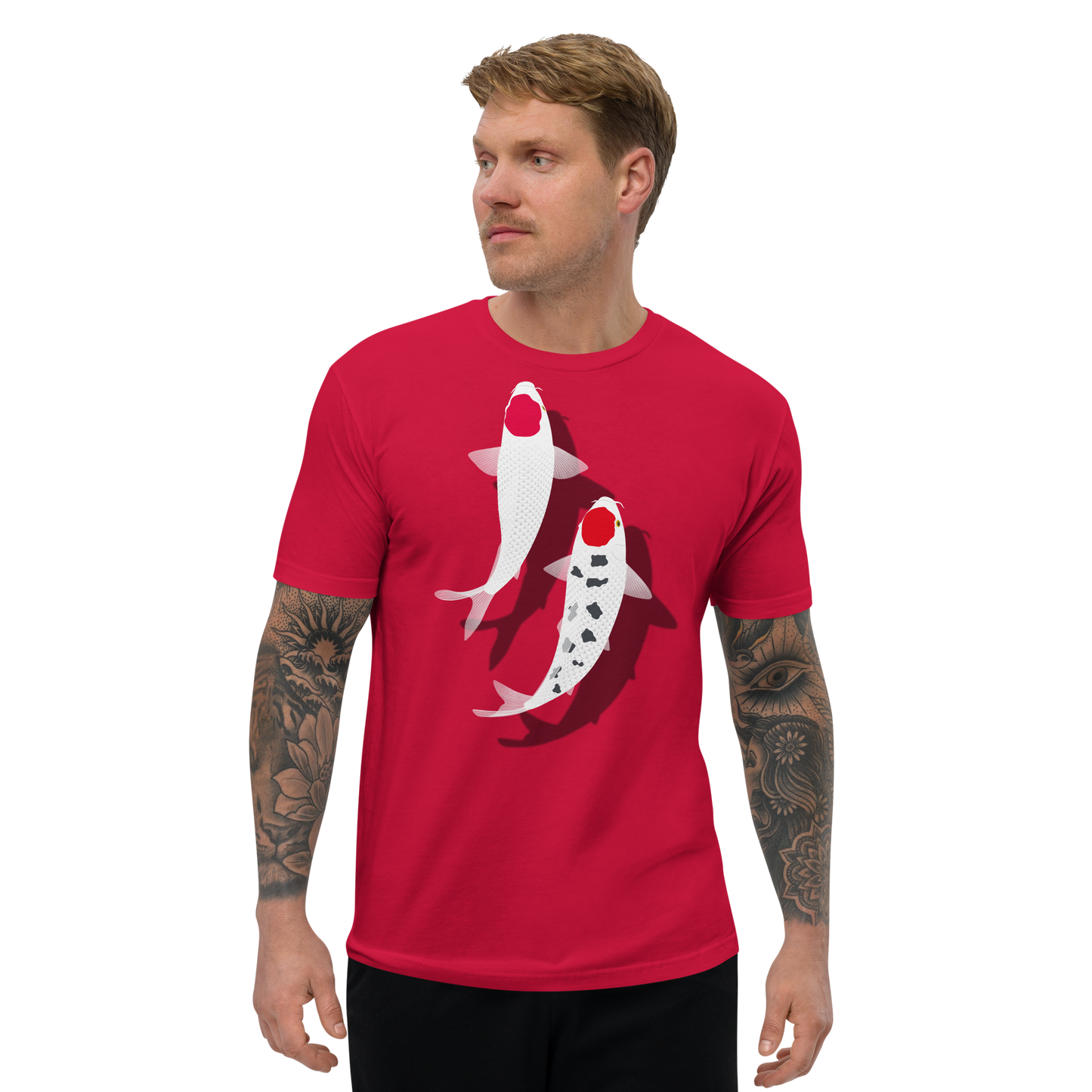 [Koi] T-Shirt tancho rot und weiß (Herren)