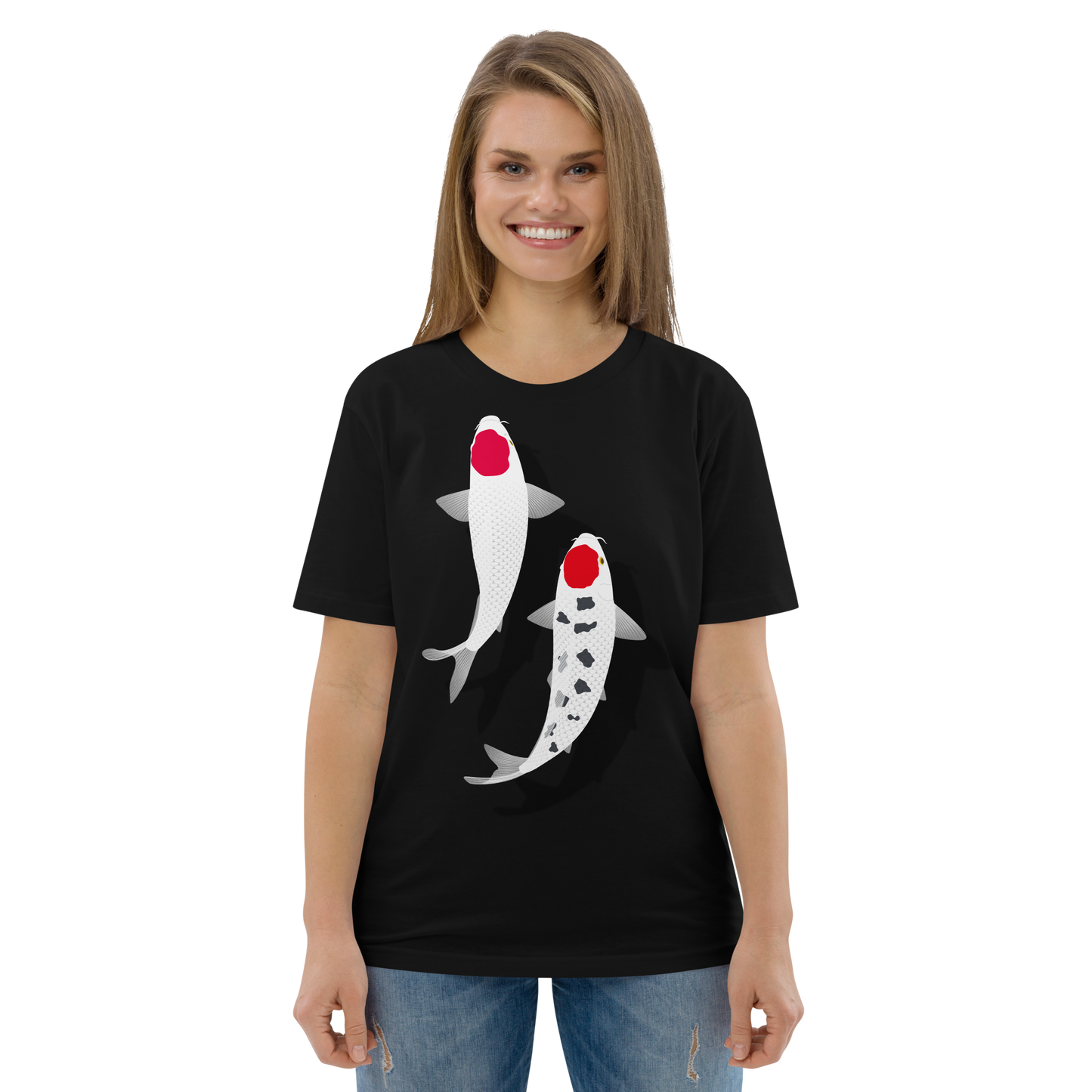 [Koi] T-Shirt tancho rot und weiß (unisex)