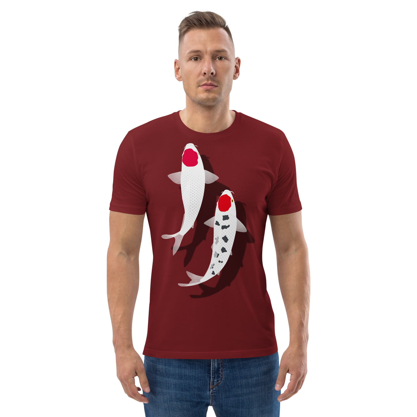 [Koi] T-Shirt tancho rot und weiß (unisex)