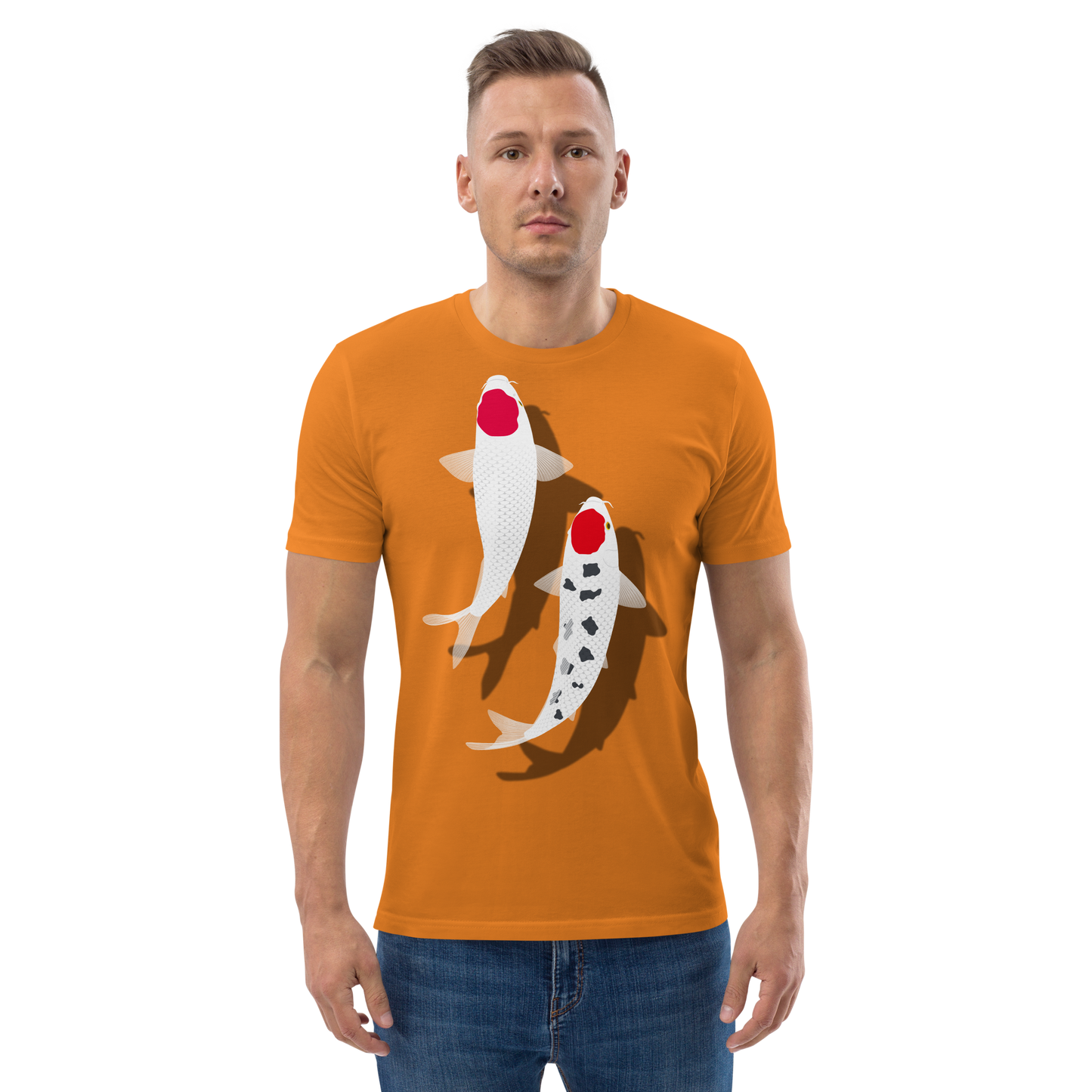 [Koi] T-Shirt tancho rot und weiß (unisex)