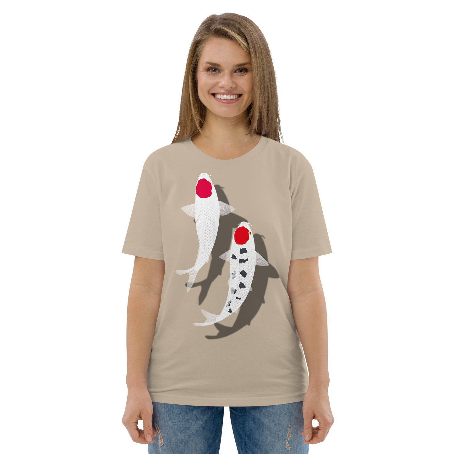 [Koi] T-Shirt tancho rot und weiß (unisex)