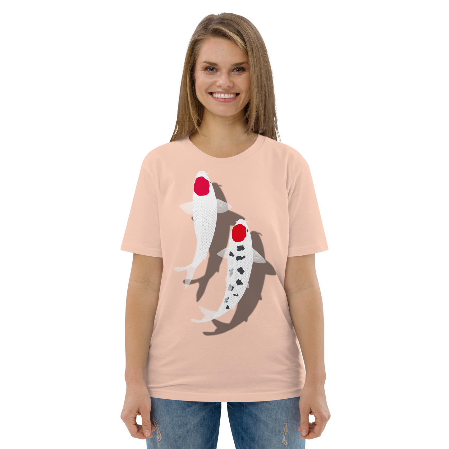 [Koi] T-Shirt tancho rot und weiß (unisex)