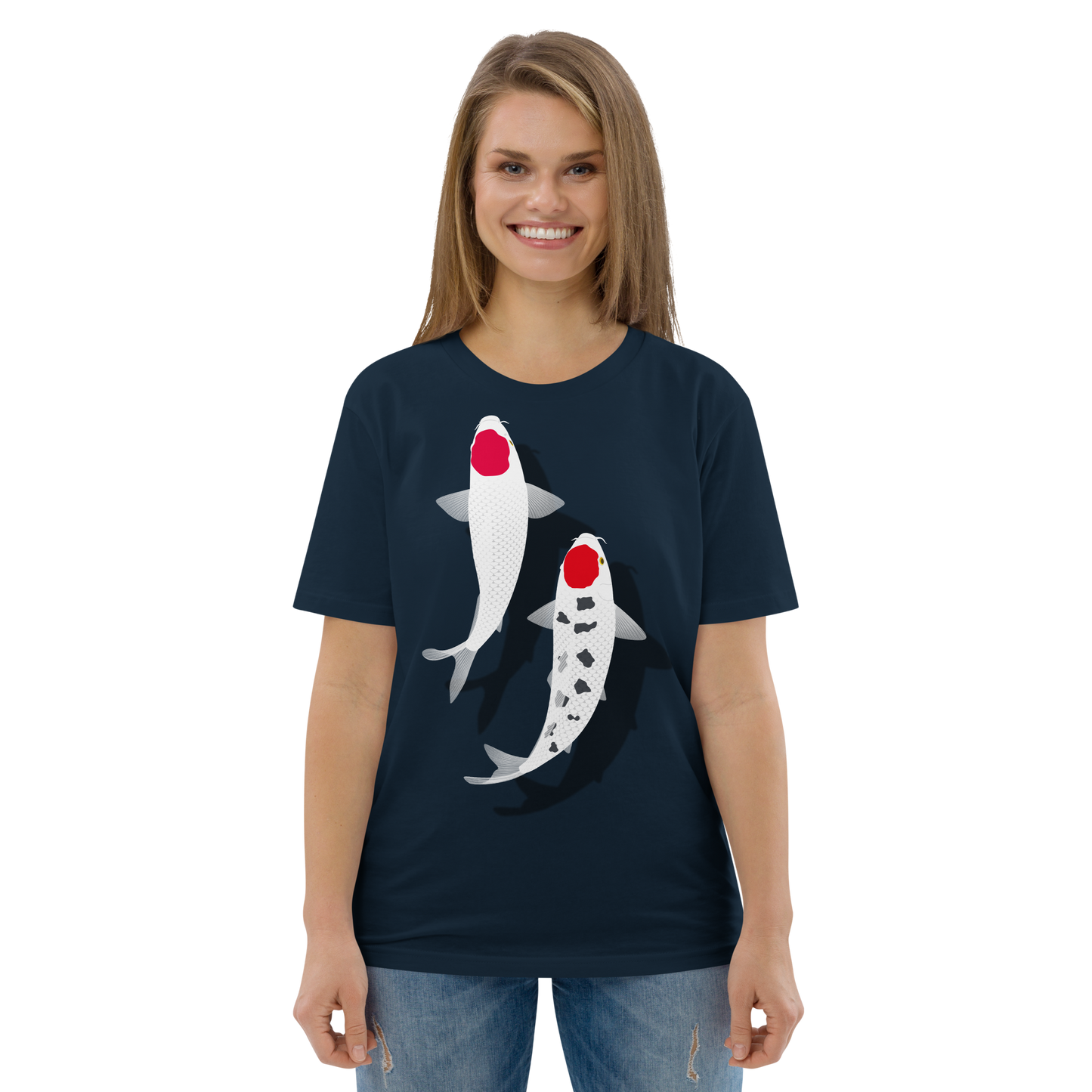 [Koi] T-Shirt tancho rot und weiß (unisex)