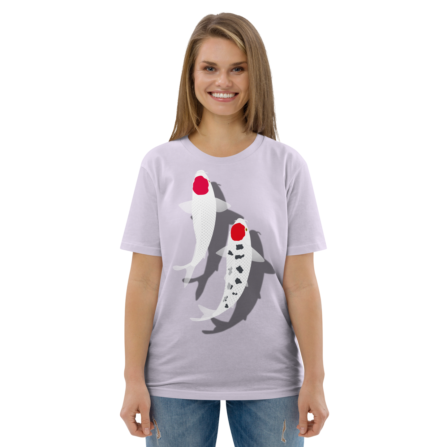 [Koi] T-Shirt tancho rot und weiß (unisex)