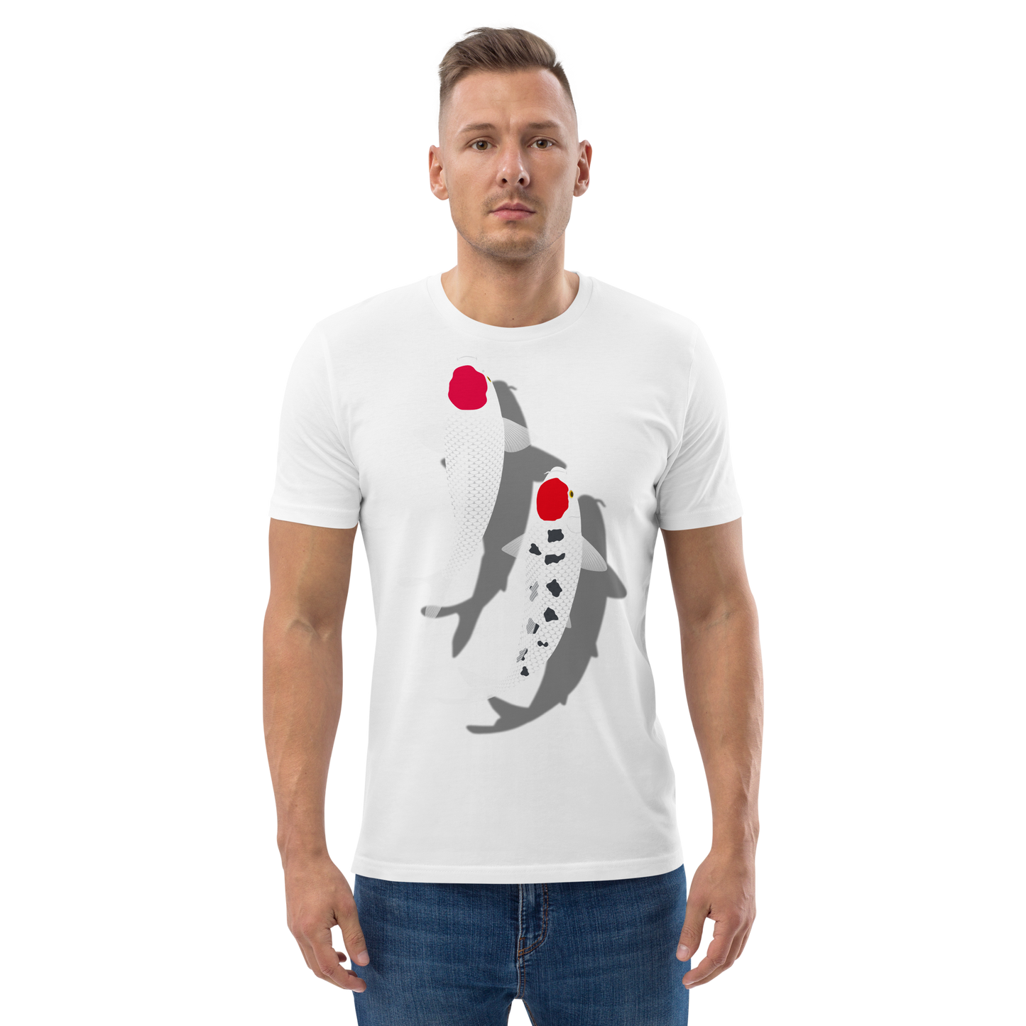 [Koi] T-Shirt tancho rot und weiß (unisex)